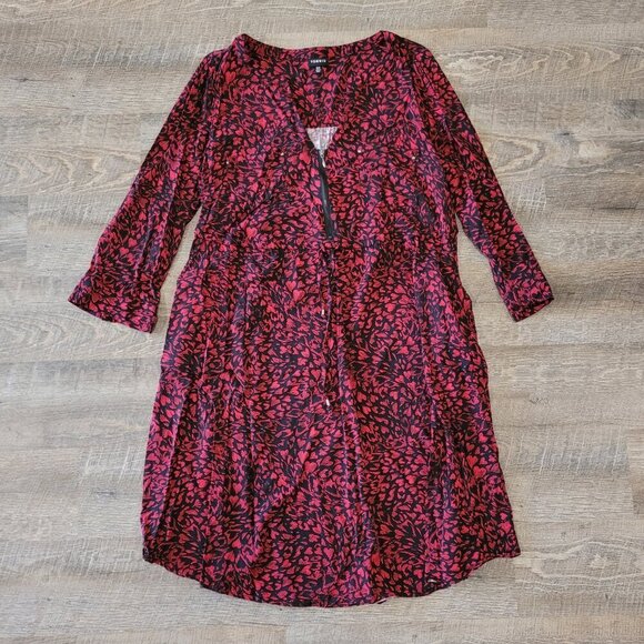 TORRID | Mini Challis Zip-Front Shirt Dress Hearts | Sz. 00/M/10 - Picture 5 of 11